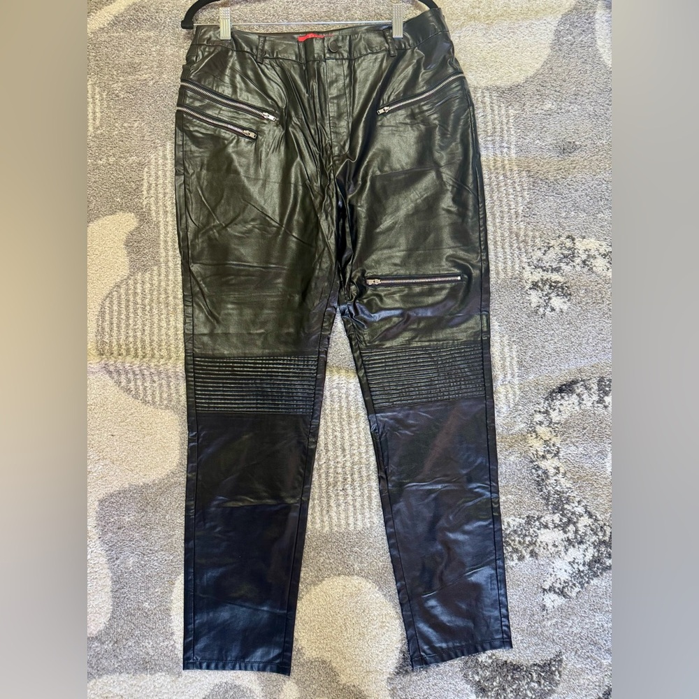 🔥 Tamar Black Faux Leather Moto Pants – Size 14 – Never Worn! 🔥